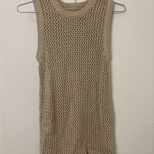 TNA Cream Knit Sleeveless Top